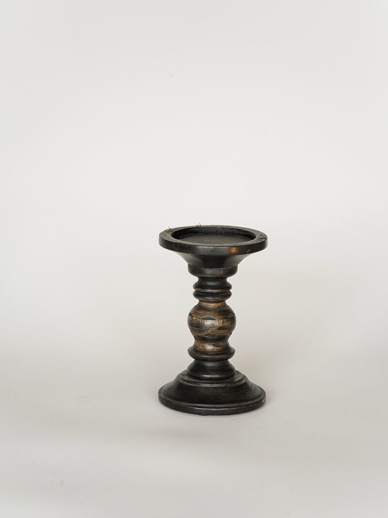 BBH Homes Traditional Dark Polish Eco-friendly Handmade Mango Wood Set Of One 6" Pillar Candle Holder