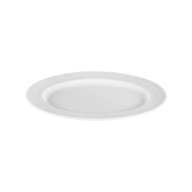 Porcelain Lizbon 13.25" x 9.25" x h:1.25" Oval White Porcelain Platter