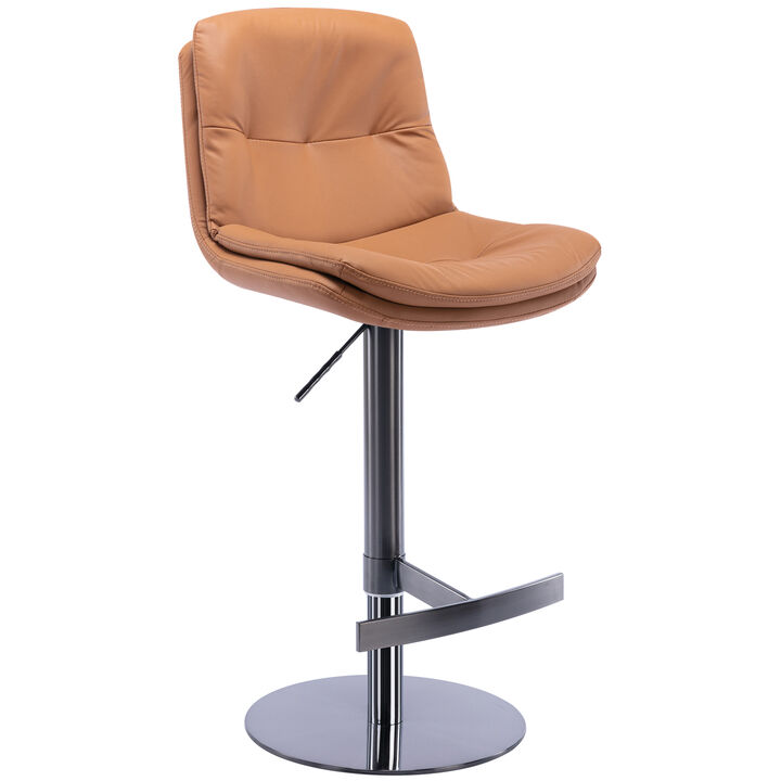 Black Titanium Swivel Bar Stools with Faux Leather Backrest