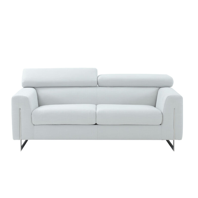 Pasargad Home Noho Serena Modern Loveseats with Adjustable Headrests, Silver