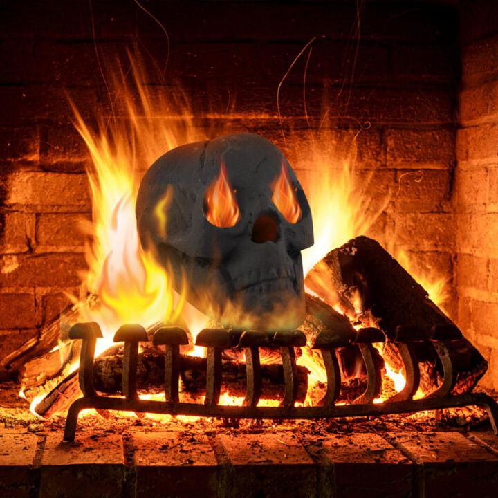 Hivvago Halloween Fire Pit Skull Halloween Decoration