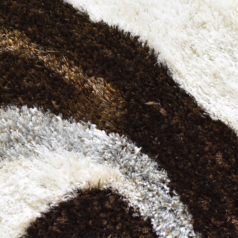 RUGSOTIC CARPETS HAND TUFTED SHAG POLYESTER ECO-FRIENDLY AREA RUGS  - 6'x6', Round, Multicolor, Contemporary Modern Design, High Pile Thick Handmade Anti Skid Rugs for Living Room K00014