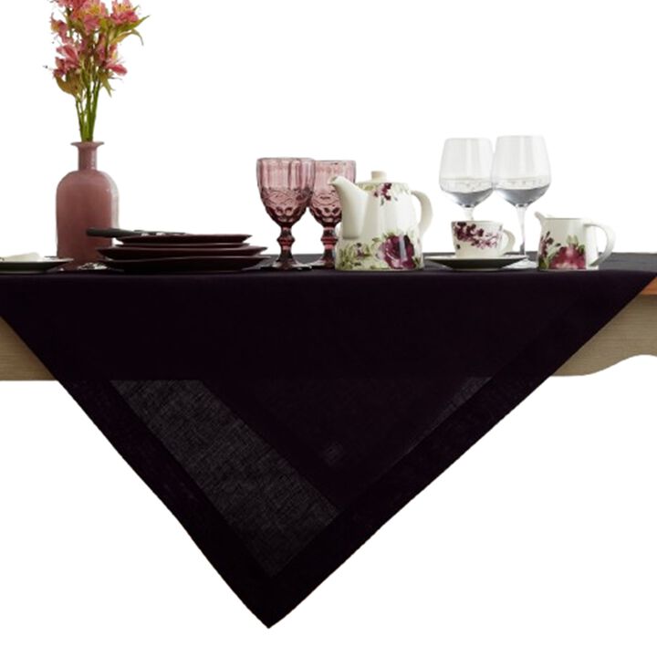 Solino Home 100% Pure Linen Table Throw 52 x 52 Inch | Fete