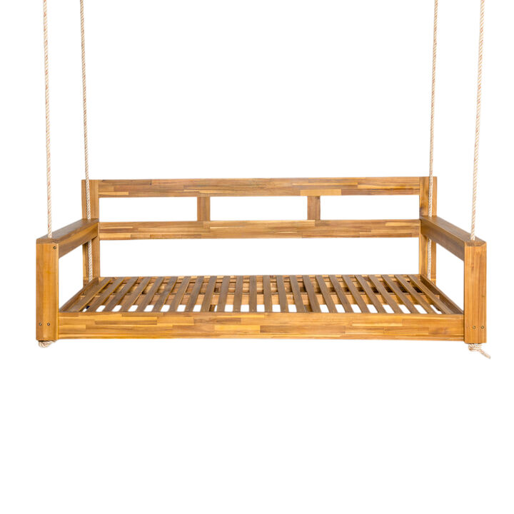Merax Outdoor Patio Wooden Porch Swing Daybed Frame