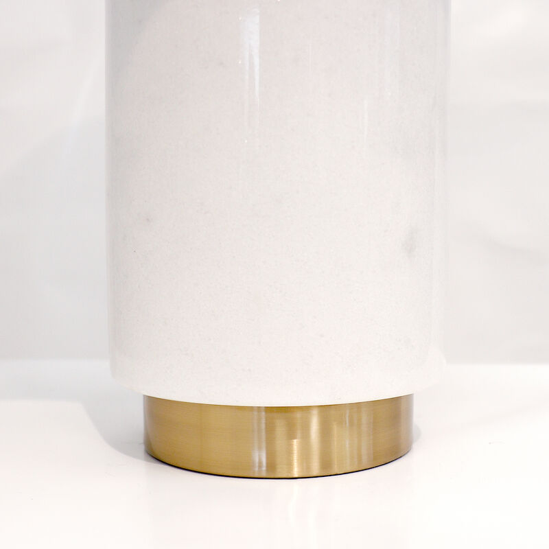 Pasargad Home Leon Marble White/Gold Table Lamp, H22"