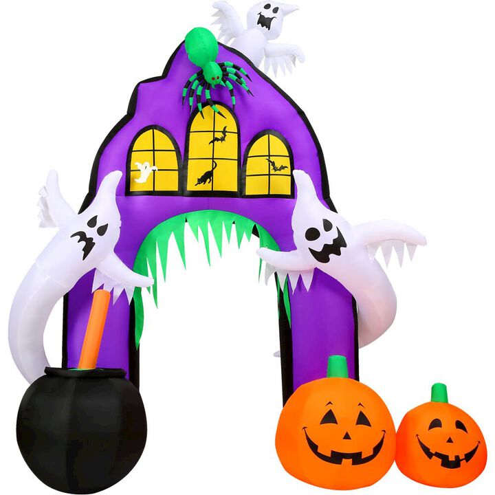 Haunted Hill Farm 9ft Inflatable Ghost Pumpkin Arch with Lights Haunted Hill Farm 9ft Inflatable Ghost Pumpkin Arch with Lights