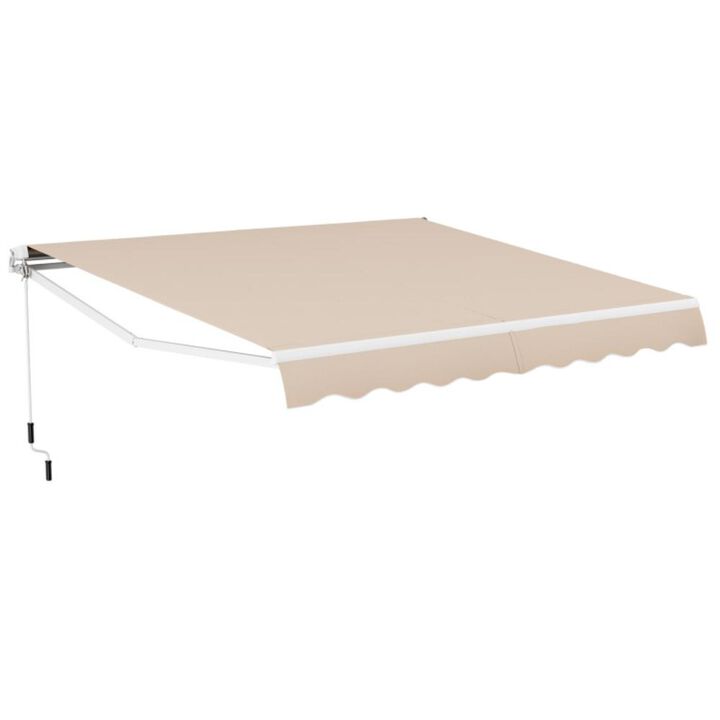 Hivvago 12 x 10 Feet Retractable Patio Awning Aluminum Sunshade Shelter
