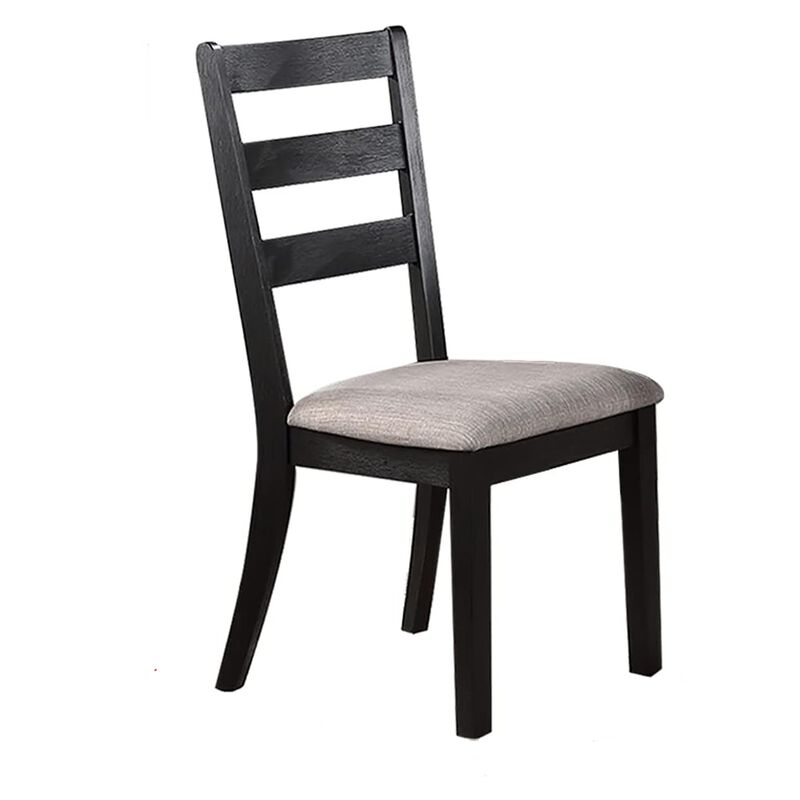 5 Piece Dining Set, Rectangular Table, 4 Chairs, Padded, Espresso Brown - Benzara