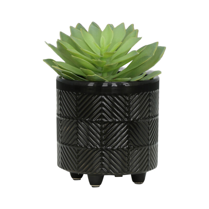 Textured Planters, Shiny Black