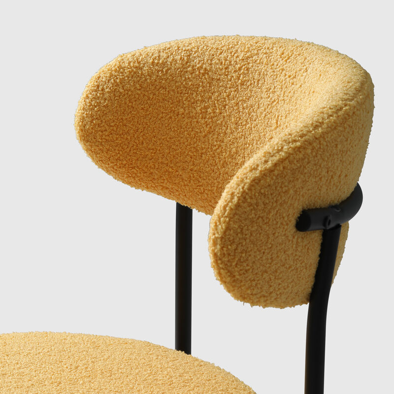 WestinTrends Mid-Century Modern Upholstered Sherpa Round Dining Chairs (Set of 6)