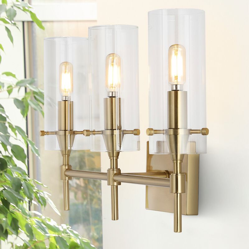 Cato Bohemian Farmhouse Iron/Glass LED Vanity