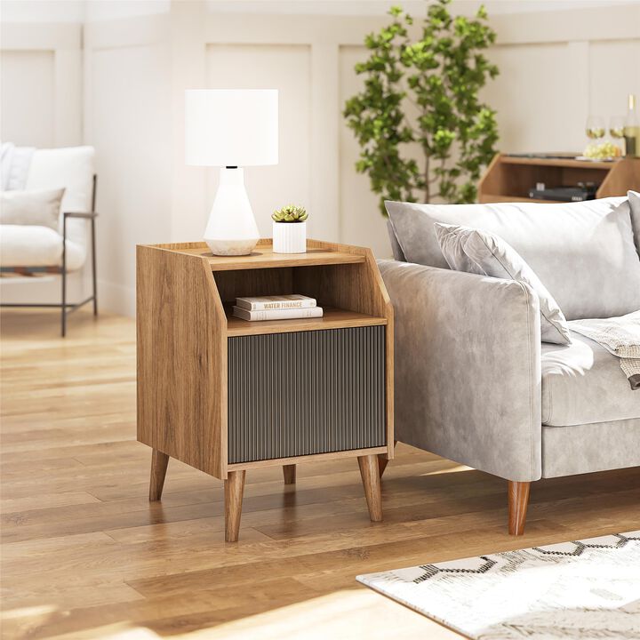 Magnolia End Table, Walnut/Black