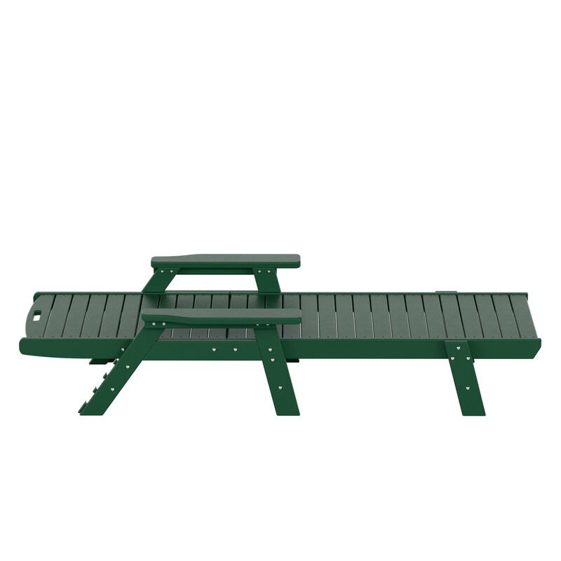 WestinTrends Adirondack Outdoor Chaise Lounge with Side Table Set