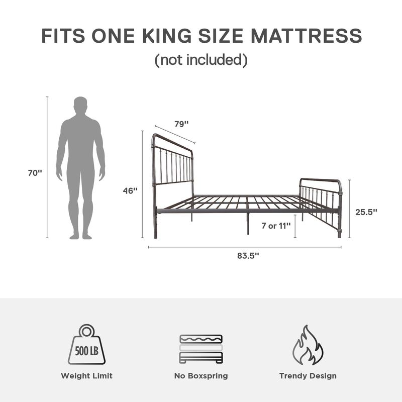 Wyn Metal Black Bed