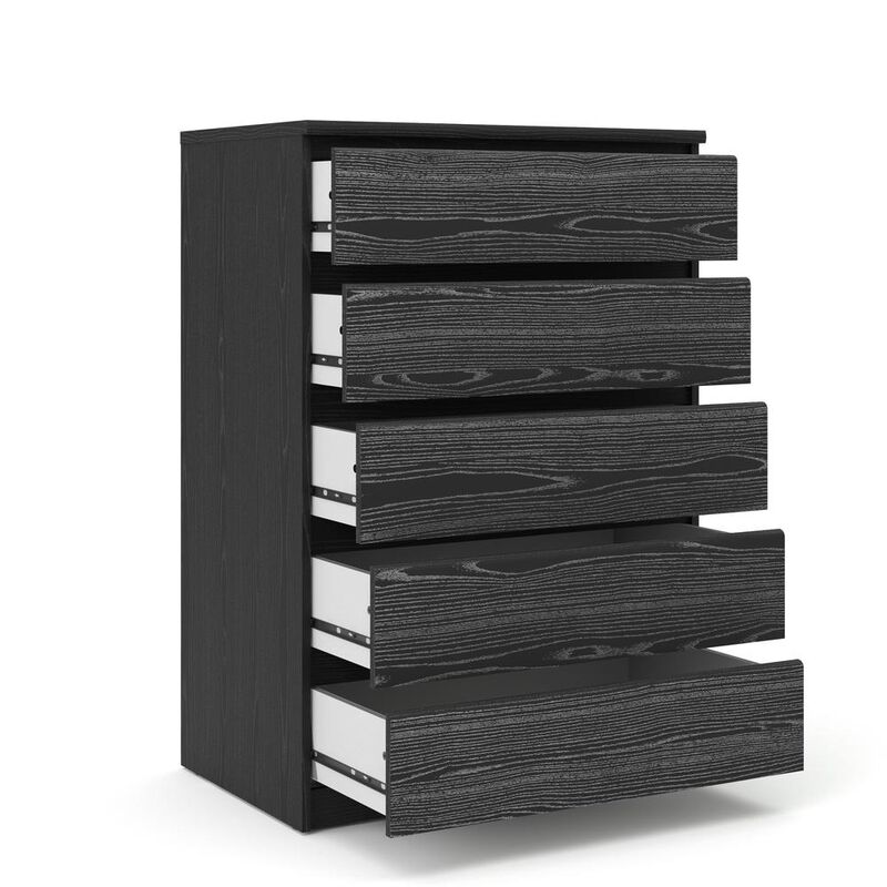 Tvilum Scottsdale 5 Drawer Chest, Black Wood Grain