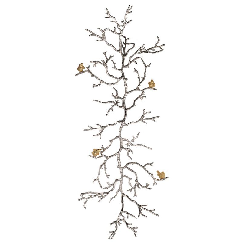 Aluminum Branch Wall Sculpture ,Silver-Benzara