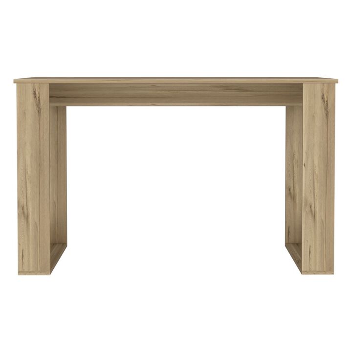 DEPOT E-SHOP Melb Writing Desk with Ample Workstation and Sturdy Legs, Light Oak