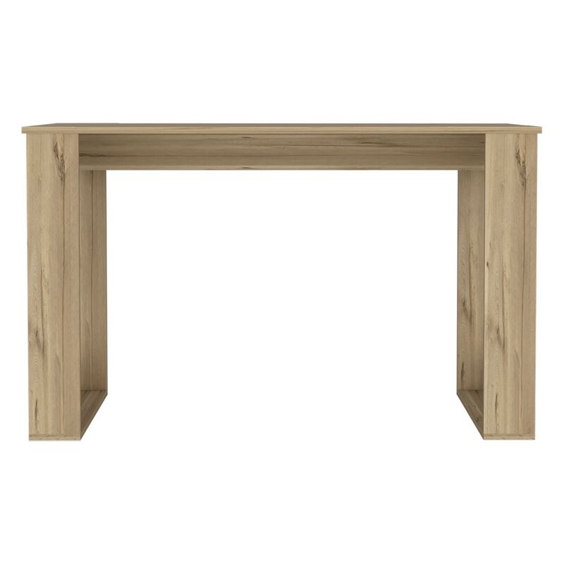DEPOT E-SHOP Melb Writing Desk with Ample Workstation and Sturdy Legs, Light Oak