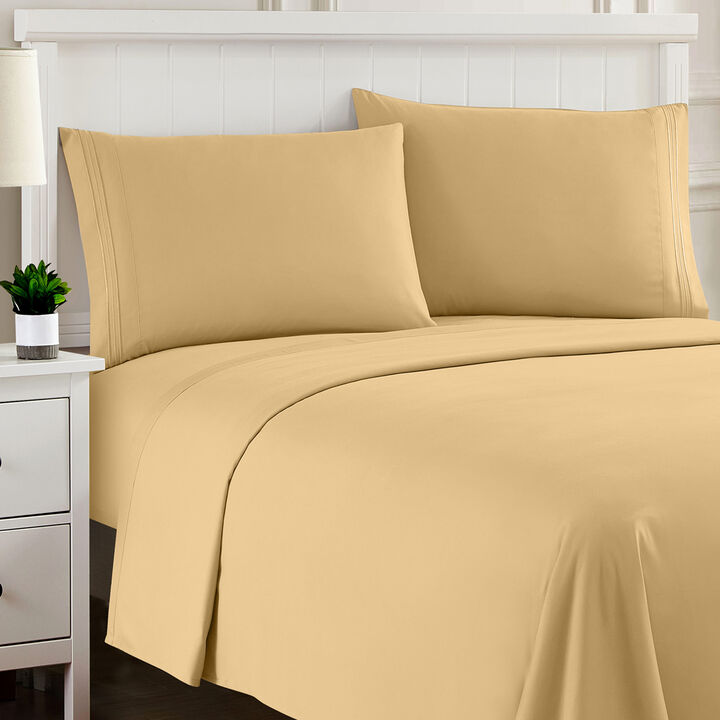 5 Piece Sheet Set, Ultra Soft 1800 Series Collection - Split King, Royal Blue