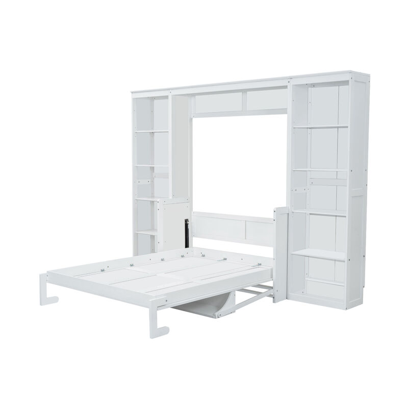 Merax Murphy Bed with Desk and Bookshelf