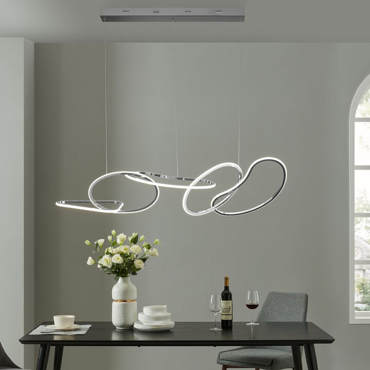 Seoul Chandelier Chrome Metal Integrated LED Dimmable