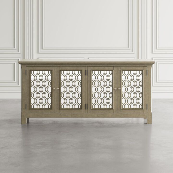 Jofran Isabella 69 Luxury Mirrored Sideboard Storage Cabinet