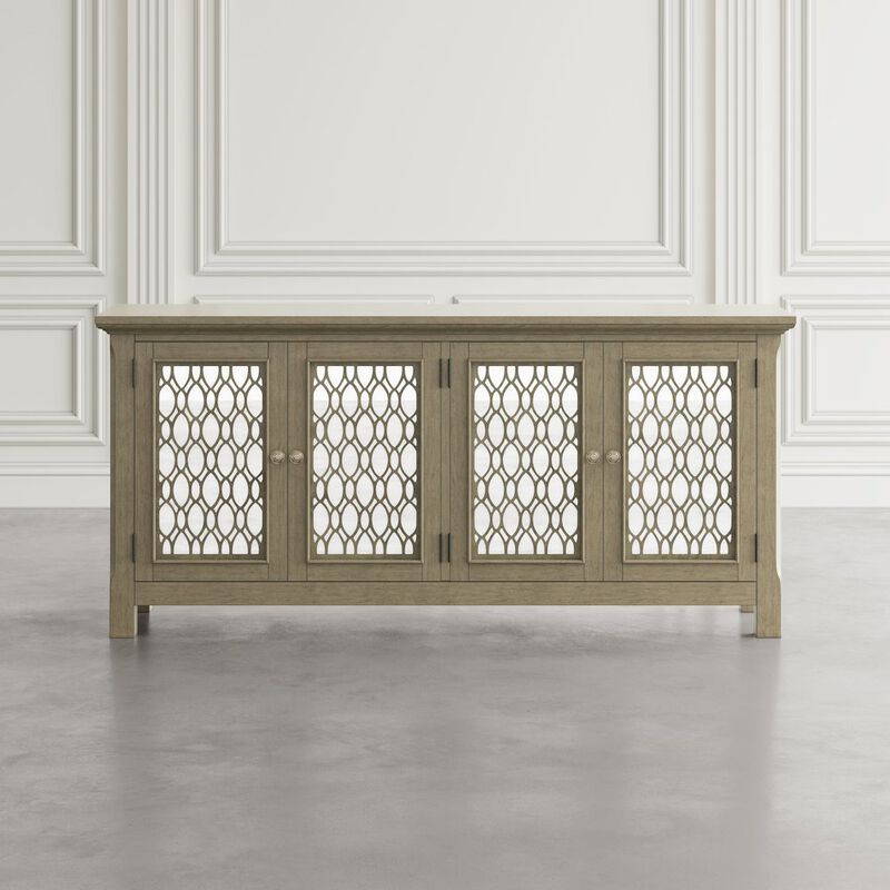 Jofran Isabella 69 Luxury Mirrored Sideboard Storage Cabinet