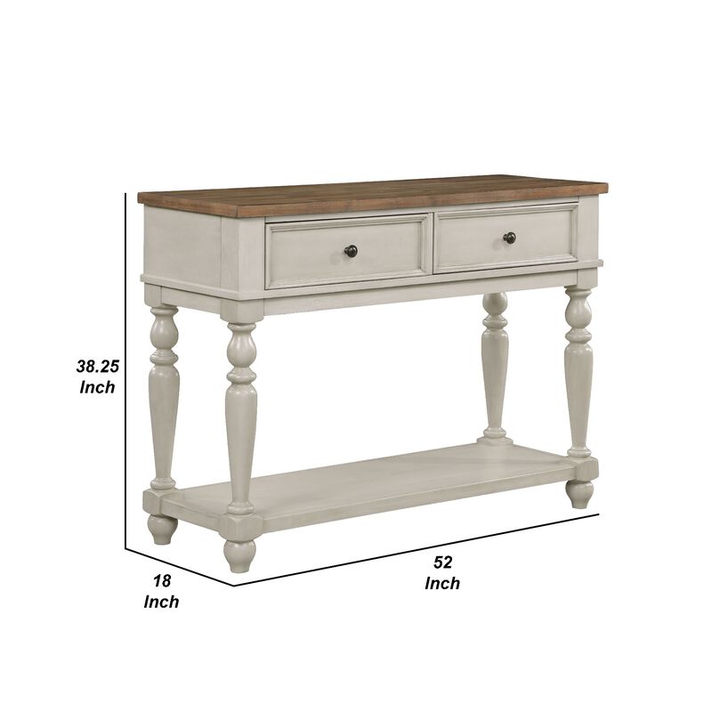 Katherine 52 Inch Console Sideboard Buffet, White - Benzara
