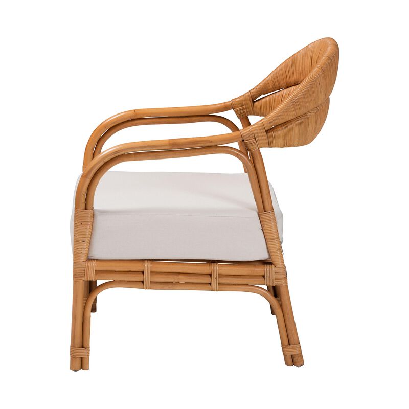 bali & pari Marisa Bohemian Light Honey Rattan Arm Chair
