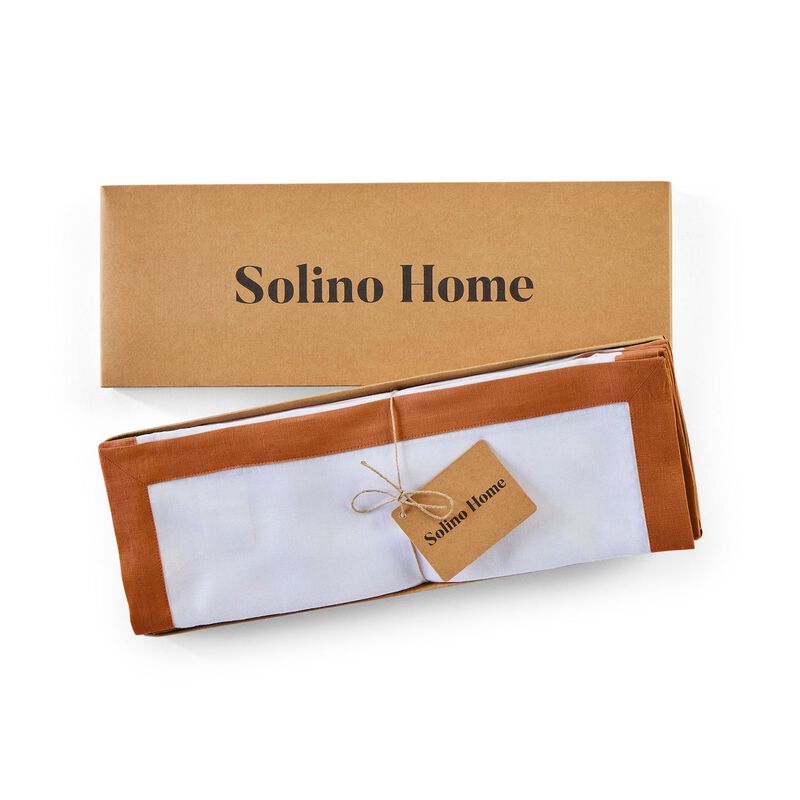 Solino Home 100% Pure Linen Placemats 14 x 19 Inch Set of 4 | Classic