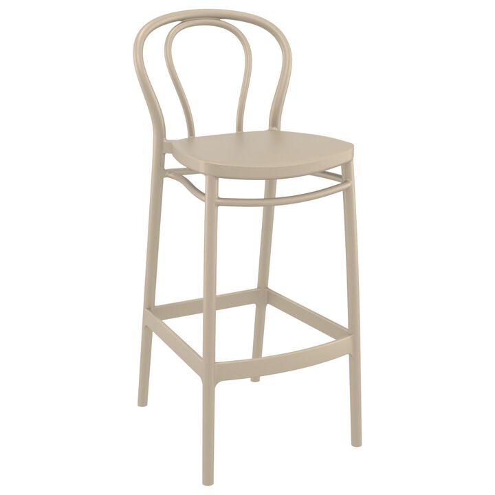 41.75" Black Solid Outdoor Patio Bar Stool