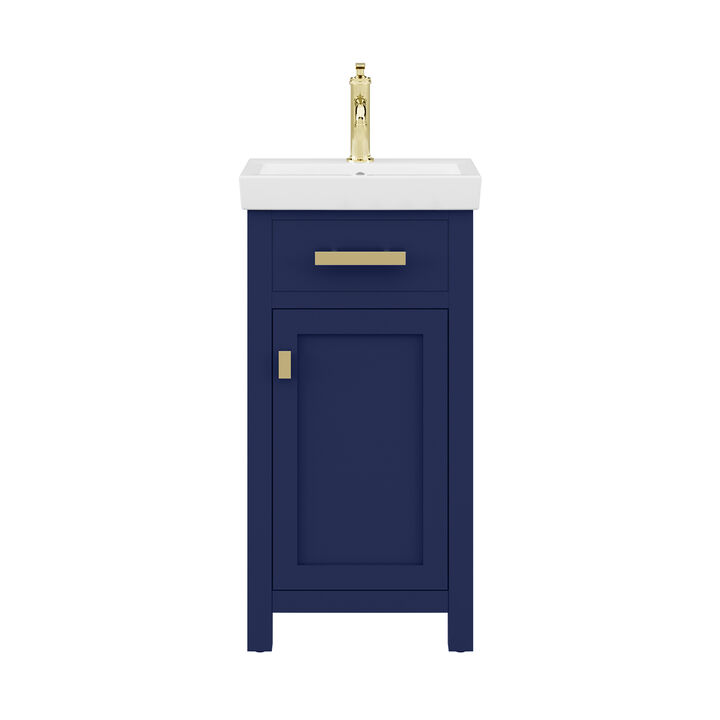 Mia 18 In. Integrated Ceramic Sink Top Bath Vanity in Monarch Blue Mia 18 In. Integrated Ceramic Sink Top Bath Vanity in Monarch Blue