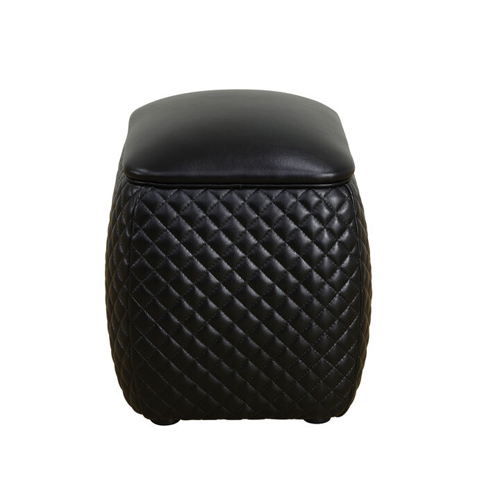 Faux Leather Rectangular Ottoman