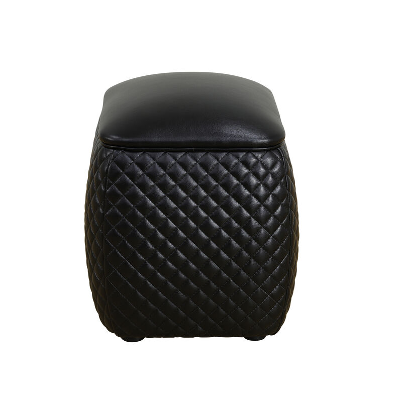 Faux Leather Rectangular Ottoman