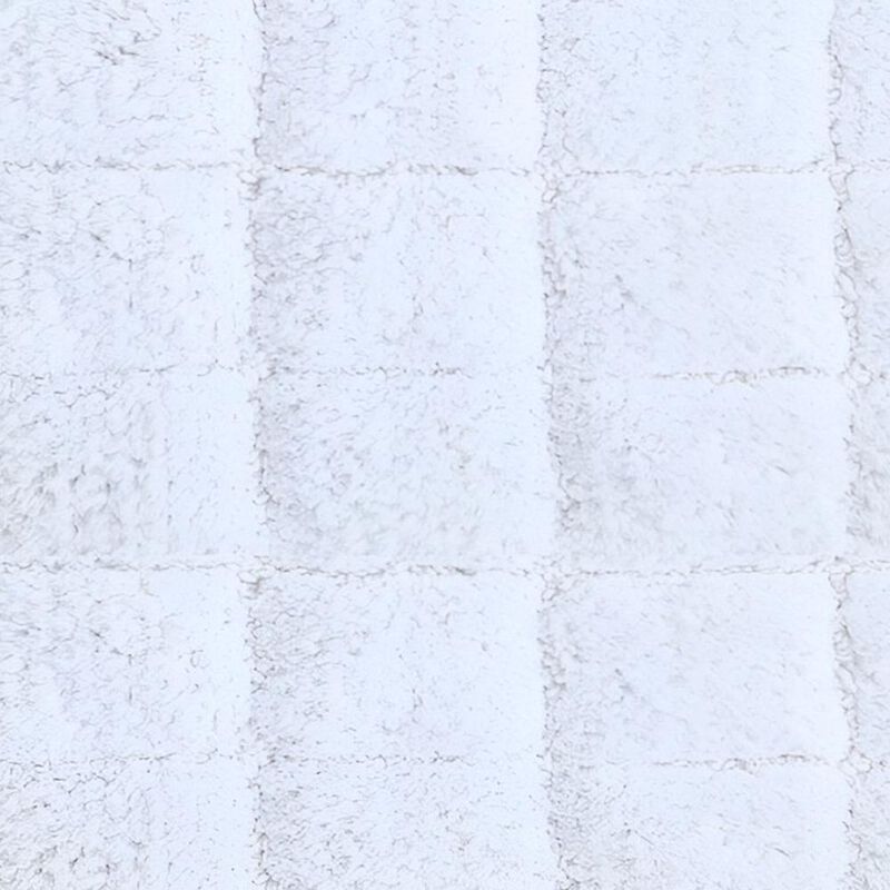 Knightsbridge Summer Tile 220 GSF Non Skid Back Bath Rug 17 x 24 - White