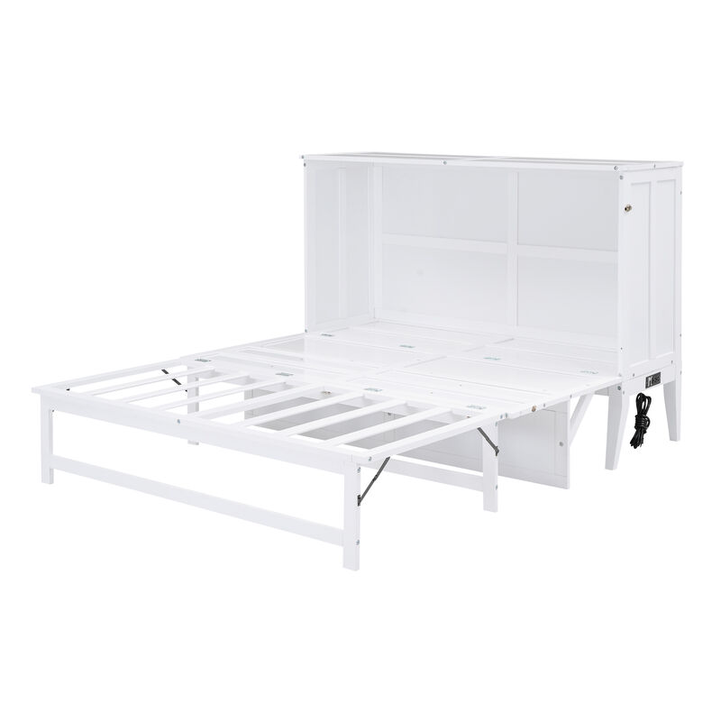 Merax Murphy Bed with Built-In Charging Station and a Shelf