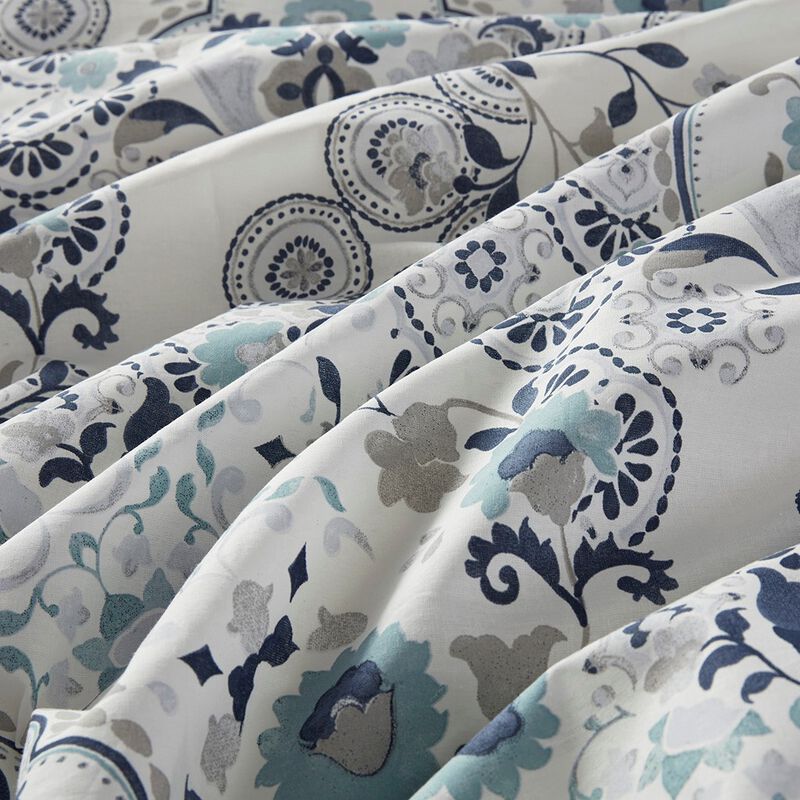 Gracie Mills Candice 3 Piece Floral Printed Cotton Duvet Cover Set