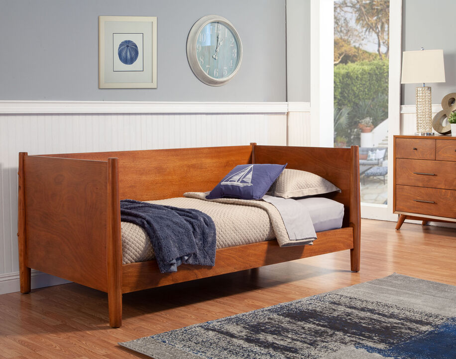 Flynn Mid Century Modern Twin Size Day Bed, Acorn
