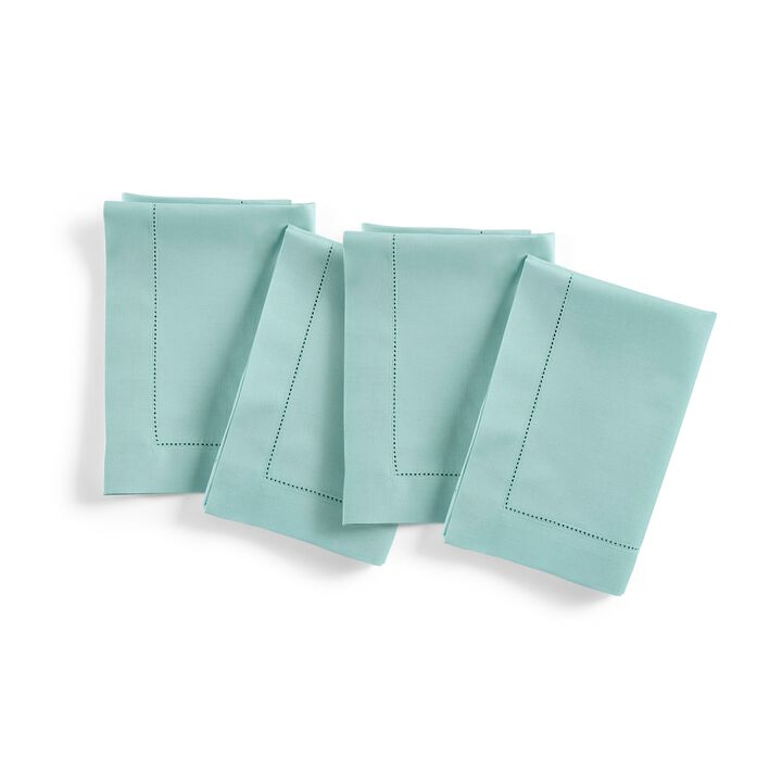 Solino Home Cotton Linen Hemstitch Dinner Napkins 20 x 20 Inch Set of 6