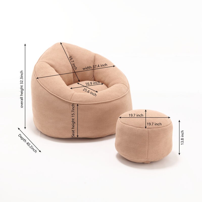 Merax Bean Bag Sofa Accent Chair with Footrest
