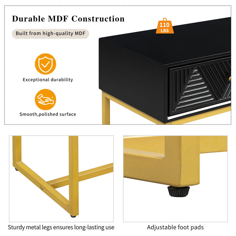 Merax Modern Sleek Console Table with 2 Drawers