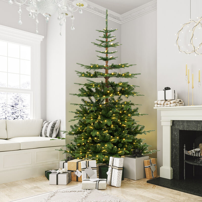 Hinged Artificial Pre-lit Christmas Tree with Branch Tips