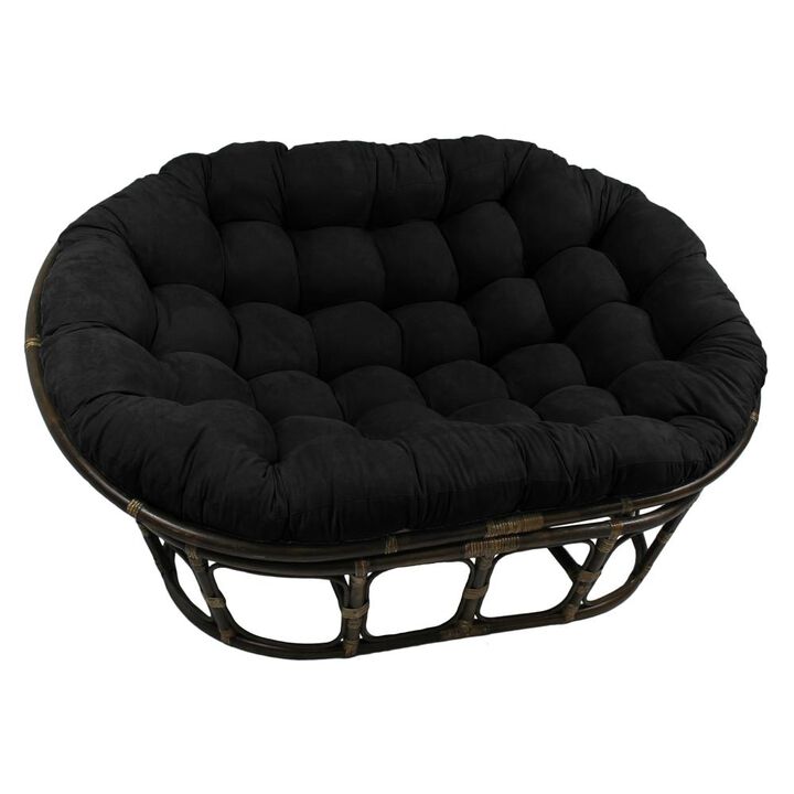 Blazing Needles 65-inch by 48-inch Solid Microsuede Double Papasan Cushion 93304-MS-BK