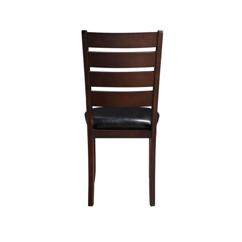 Urbana Side Chair (Set of 2) In Black PU & Cherry