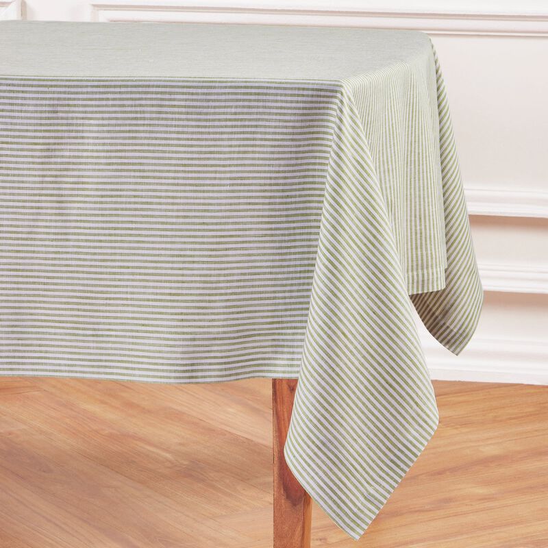 Solino Home 100% Pure Linen Tablecloth | Narrow Stripe
