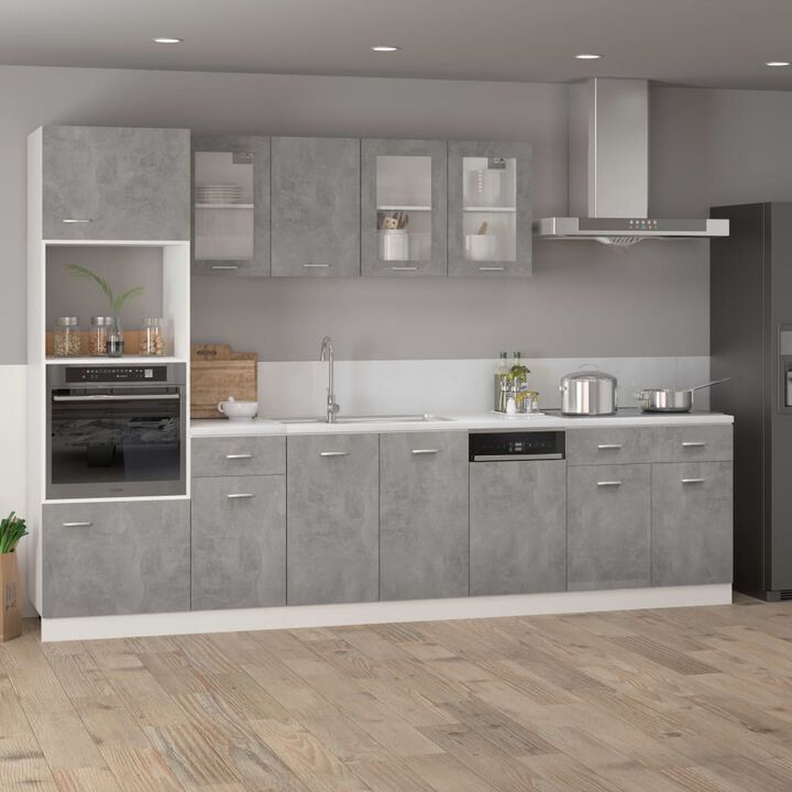 vidaXL Drawer Bottom Cabinet Concrete Gray 31.5"x18.1"x32.1" Engineered Wood