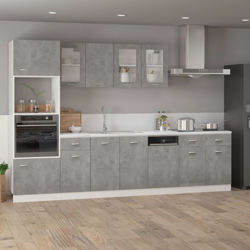 vidaXL Drawer Bottom Cabinet Concrete Gray 31.5"x18.1"x32.1" Engineered Wood