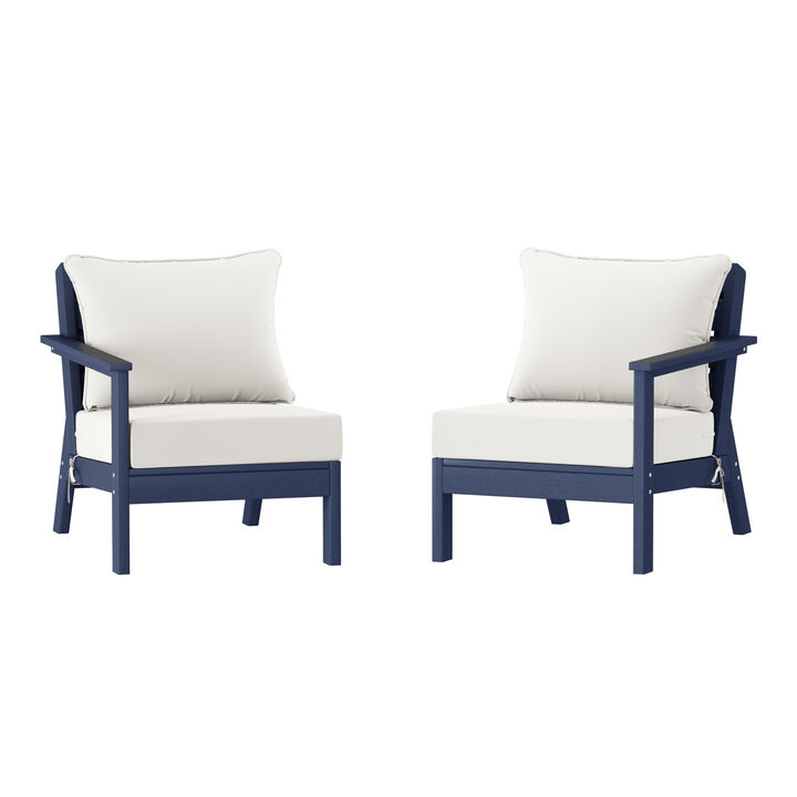 WestinTrends Outdoor Patio HDPE Loveseat Sofa with Patio Cushions