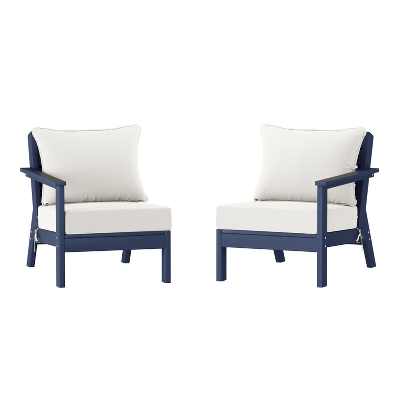 WestinTrends Outdoor Patio HDPE Loveseat Sofa with Patio Cushions