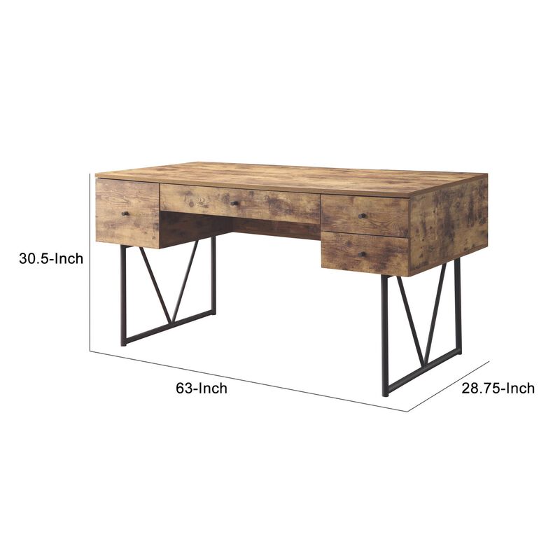 Voguish Style Writing Desk With 4 Drawers